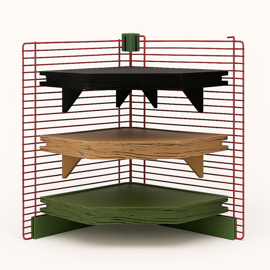 Hoekplankje (21x21x2.3cm) Verlaagt in prijs!