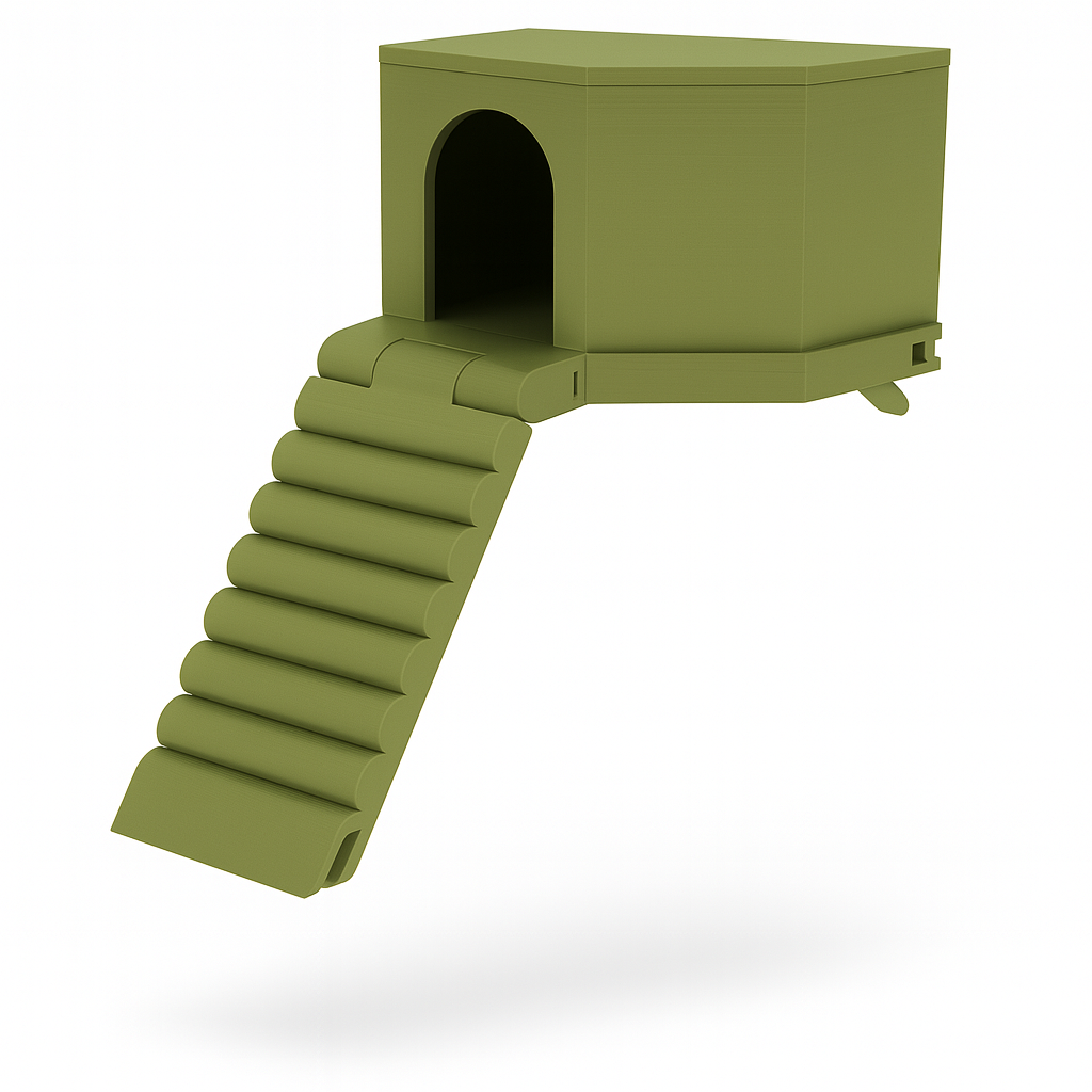 Hangend hoekhuisje (met trap)