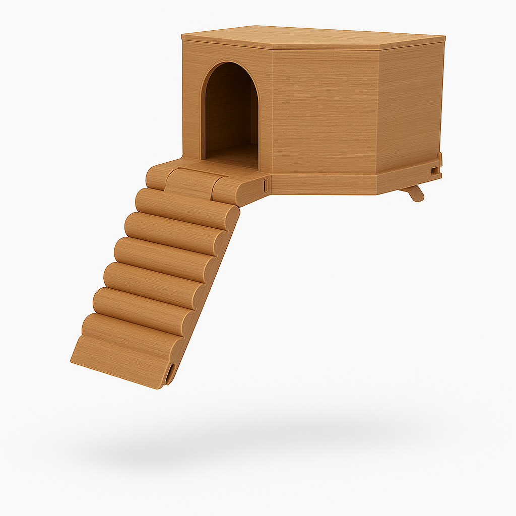 Hangend hoekhuisje (met trap)