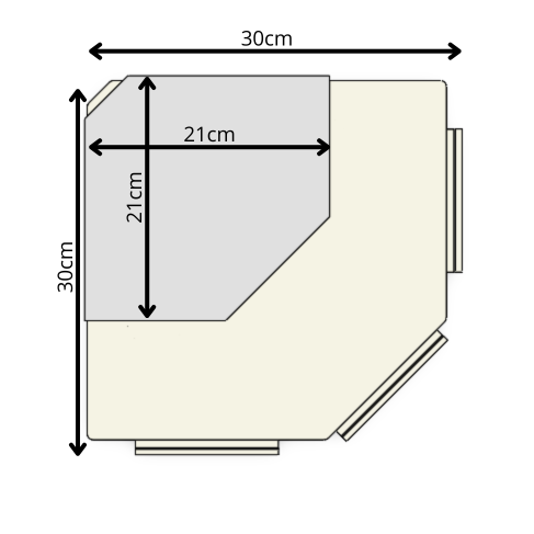 Grote hoekplank met magneten - modulair systeem